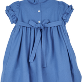 Baby Girl - Stella Hand Embroidered 100% Wool Dress with Smocked Panel