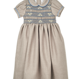 Girl - Marta Regal Hand Embroidered 100% Wool Smocked Dress
