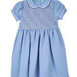 Girl - Marissa Hand Embroidered 100% Wool Smocked Dress