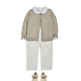 Baby Girl - Mona Cotton Bodysuit with Smocked Peter Pan Collar