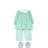 Baby Girl - Mona Cotton Bodysuit with Smocked Peter Pan Collar