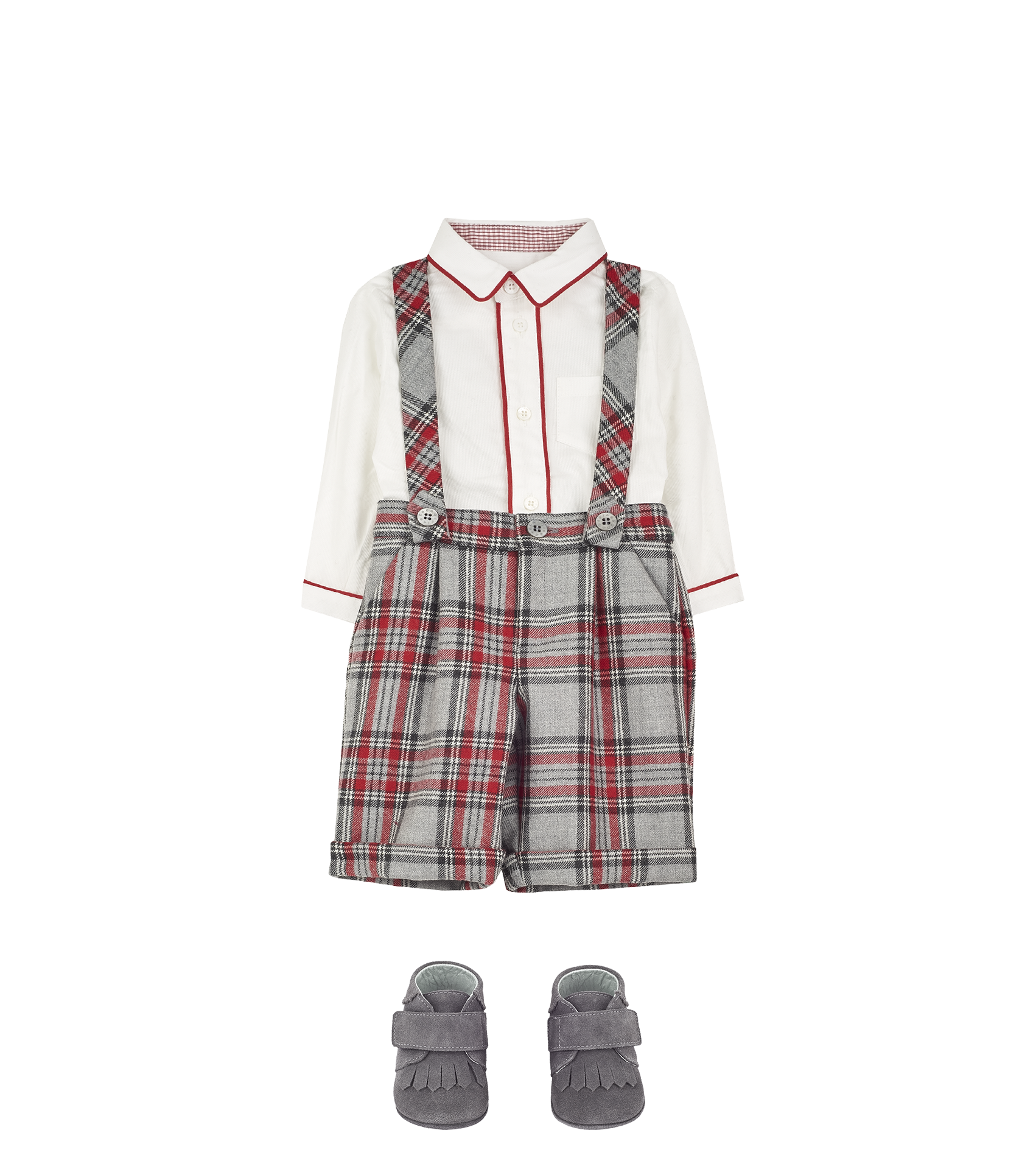 Baby Boy - Noah 100% Wool Shorts With Braces