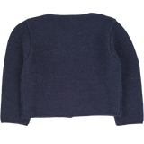 Cashmirino Navy Blue Baby Girl Royal Alpaca Cropped Cardigan