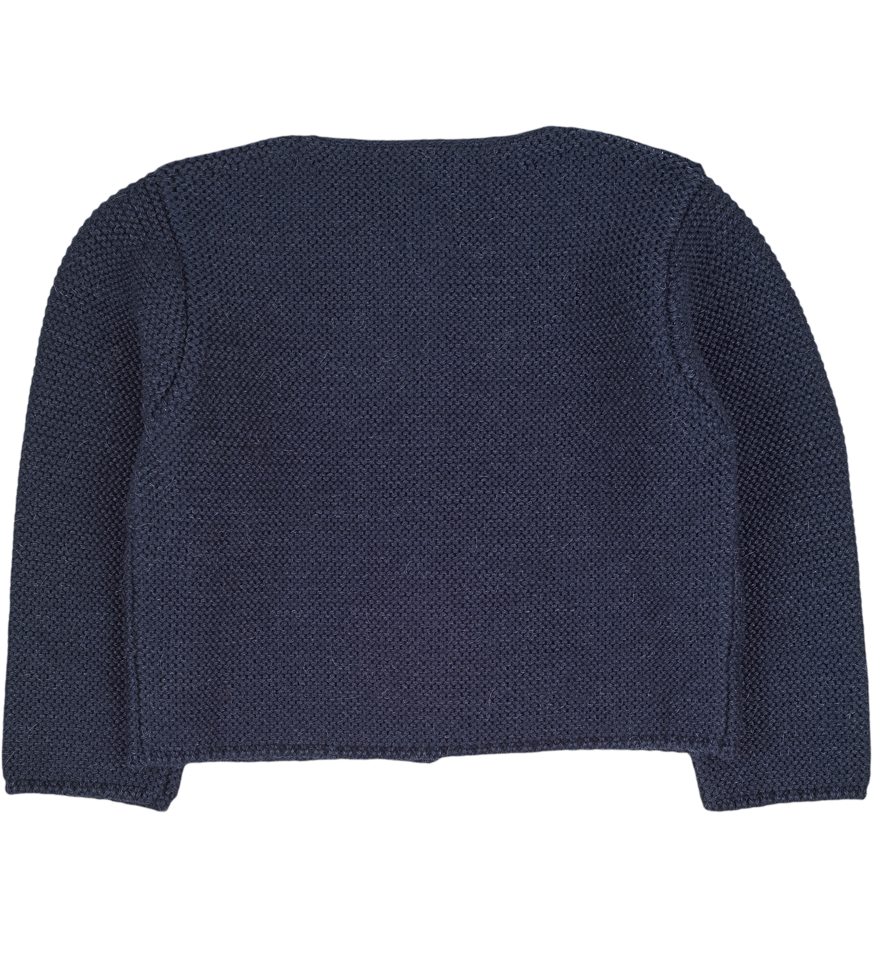 Cashmirino Navy Blue Baby Girl Royal Alpaca Cropped Cardigan