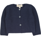 Cashmirino Navy Blue Baby Girl Royal Alpaca Cropped Cardigan