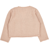 Baby Girl - Cropped Royal Alpaca Cardigan with Crochet Buttons