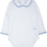 Baby Girl - Mona Cotton Bodysuit with Smocked Peter Pan Collar