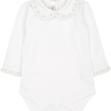 Baby Girl - Mona Cotton Bodysuit with Smocked Peter Pan Collar