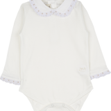 Baby Girl - Mona Cotton Bodysuit with Smocked Peter Pan Collar