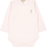 Baby Girl - Ica Bodysuit in 100% Pima Cotton with Hand-Embroidered Bear