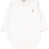 Baby Girl - Ica Bodysuit in 100% Pima Cotton with Hand-Embroidered Bear