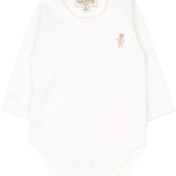 Baby Girl - Ica Bodysuit in 100% Pima Cotton with Hand-Embroidered Bear