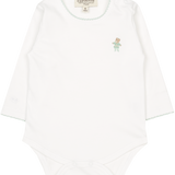 Baby Girl - Ica Bodysuit in 100% Pima Cotton with Hand-Embroidered Bear