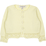 Baby Girl - Sandra 100% Cotton Round Neck Cardigan and Pull On Pants with Crochet Details Set