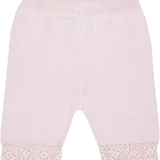 Baby Girl - Sandra 100% Cotton Round Neck Cardigan and Pull On Pants with Crochet Details Set