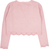 Girl - Giselle Pima Cotton V-Neck Shrug with Crochet & Scalloped Details