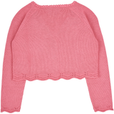 Girl - Giselle Pima Cotton V-Neck Shrug with Crochet & Scalloped Details