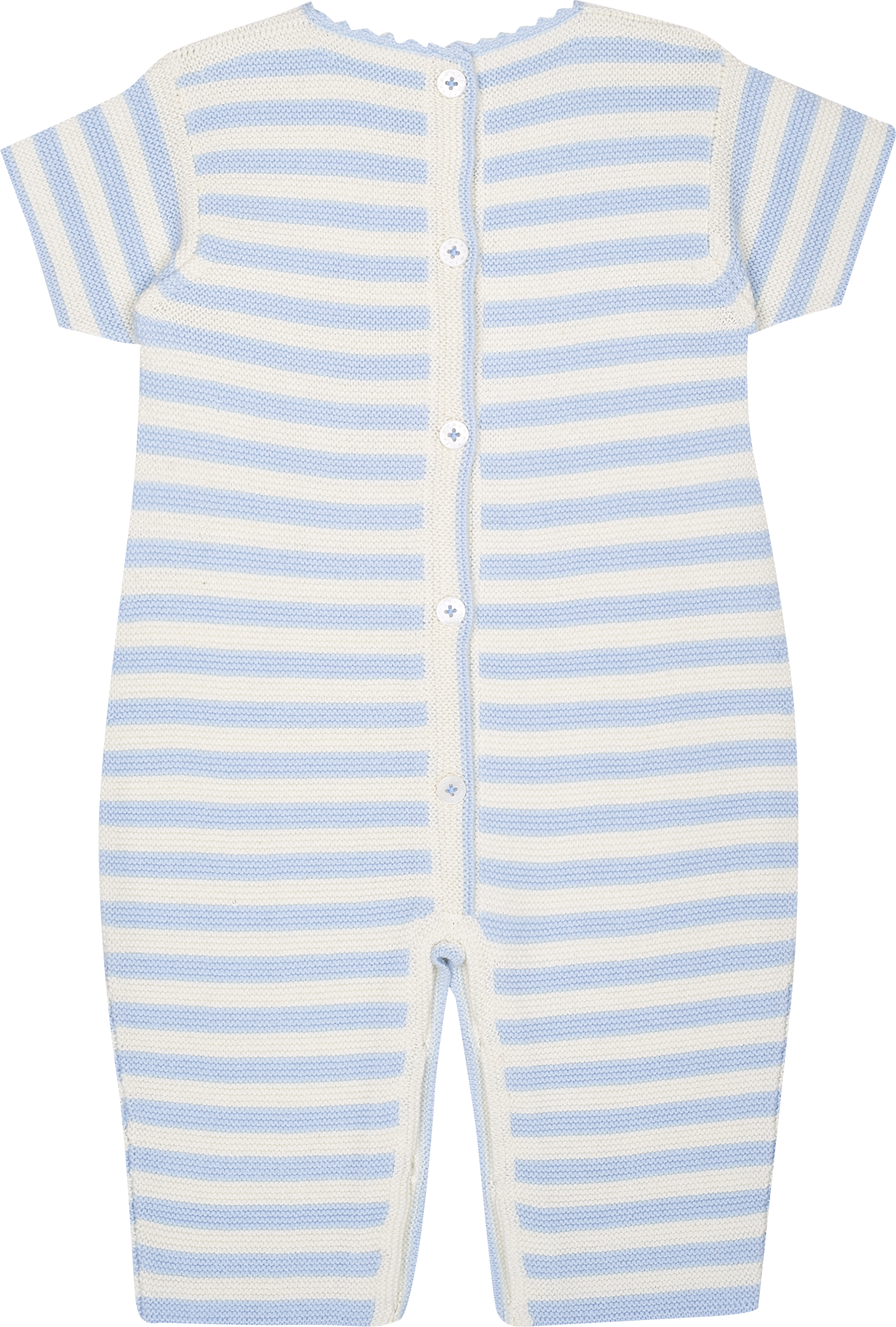 Baby Boy - Mario Cotton Candy Striped Romper With Short Sleeves