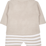 Baby Boy - Matthew Cotton V-neck Blazer And Striped Shorts With Elasticated Waist Set
