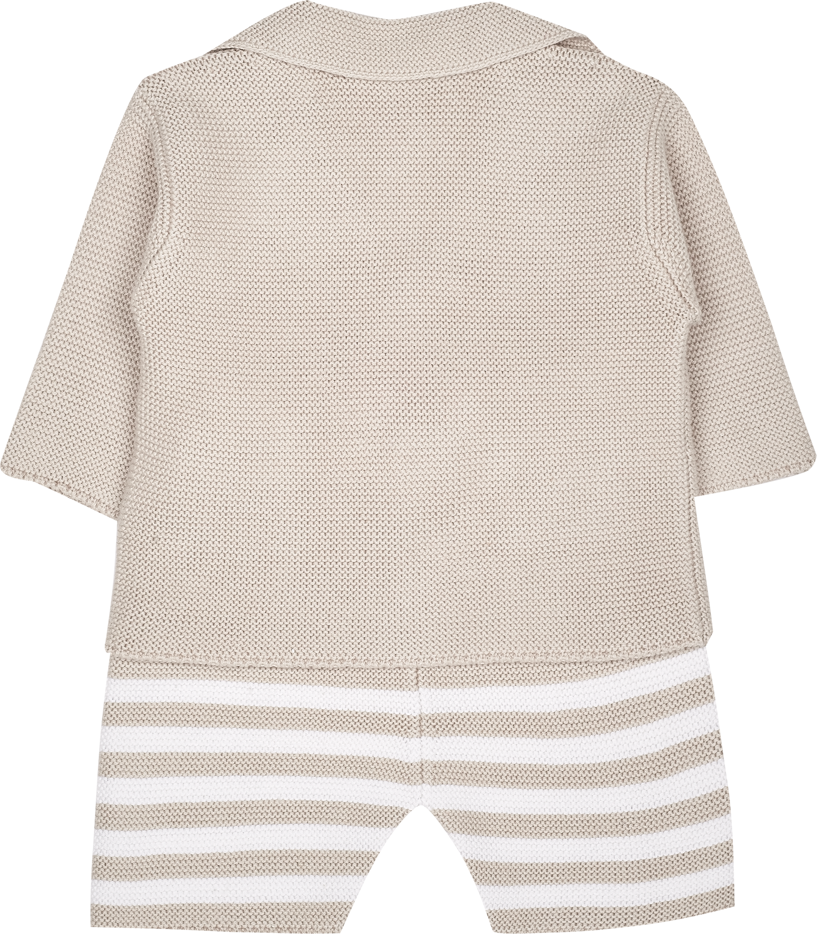 Baby Boy - Matthew Cotton V-neck Blazer And Striped Shorts With Elasticated Waist Set