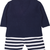 Baby Boy - Matthew Cotton V-neck Blazer And Striped Shorts With Elasticated Waist Set