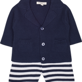 Baby Boy - Matthew Cotton V-neck Blazer And Striped Shorts With Elasticated Waist Set