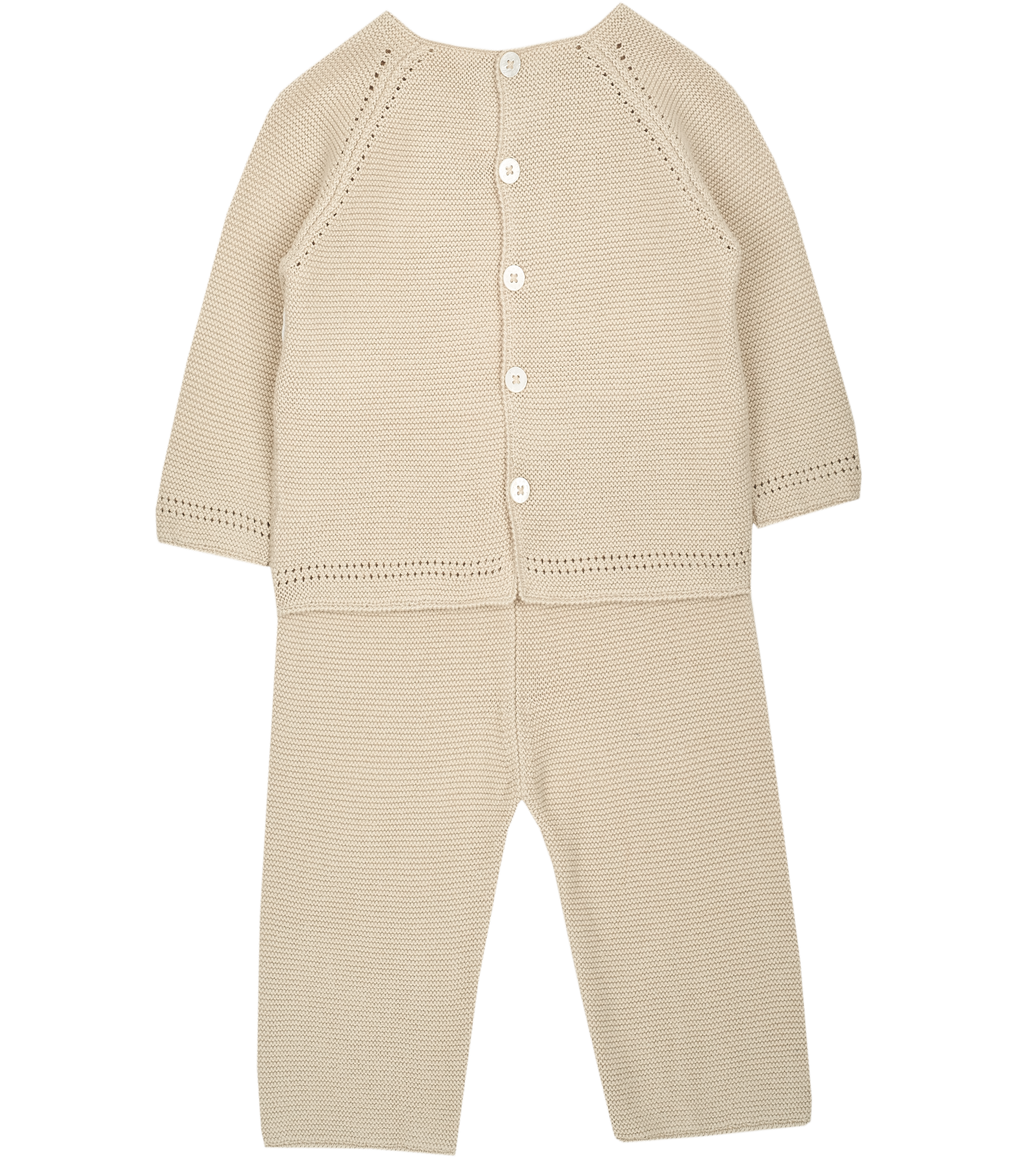 Baby Boy - Jason Cotton Set with Teddy Bear Smocked Panel
