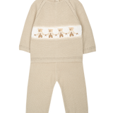 Baby Boy - Jason Cotton Set with Teddy Bear Smocked Panel