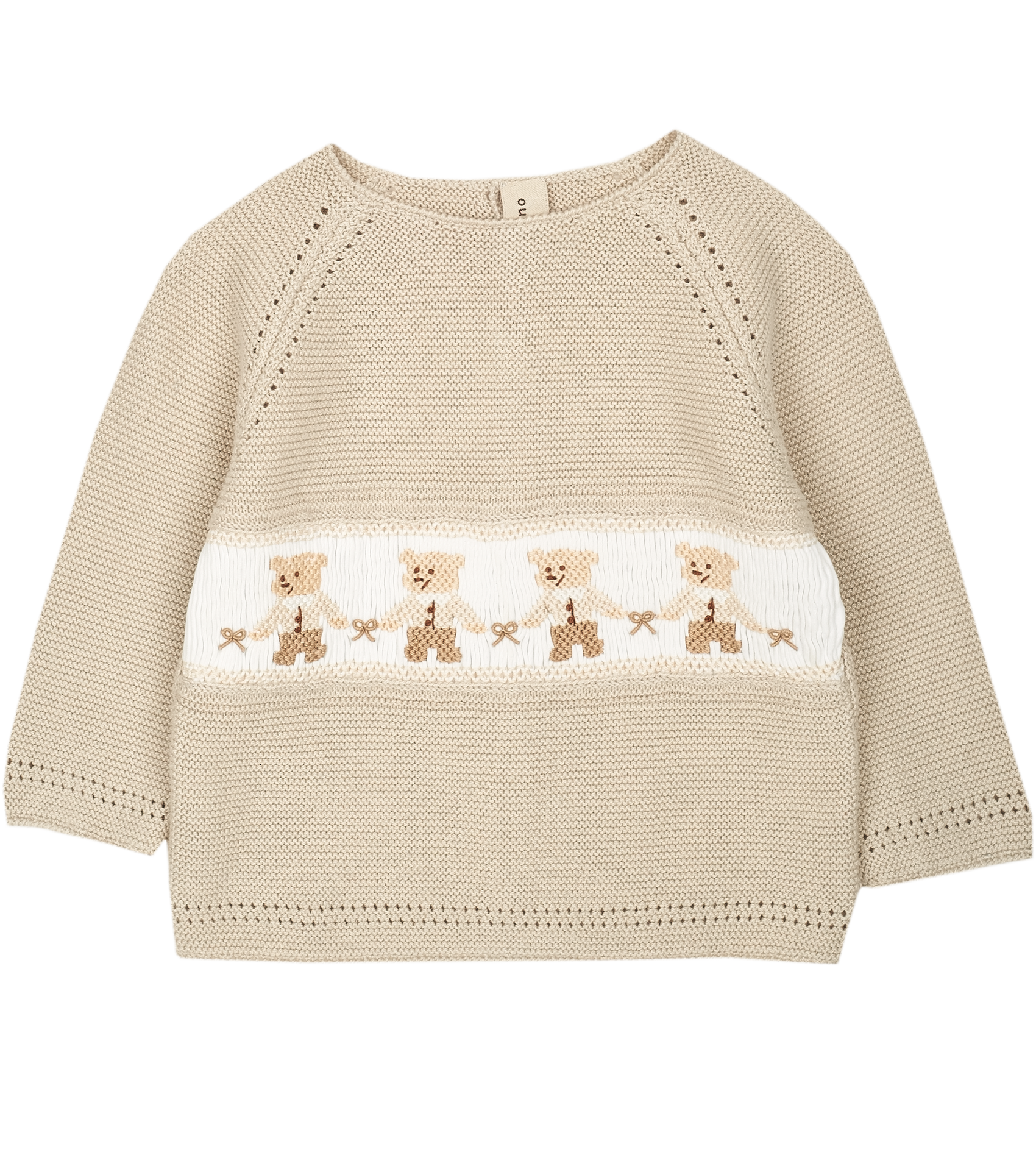 Baby Boy - Jason Cotton Set with Teddy Bear Smocked Panel