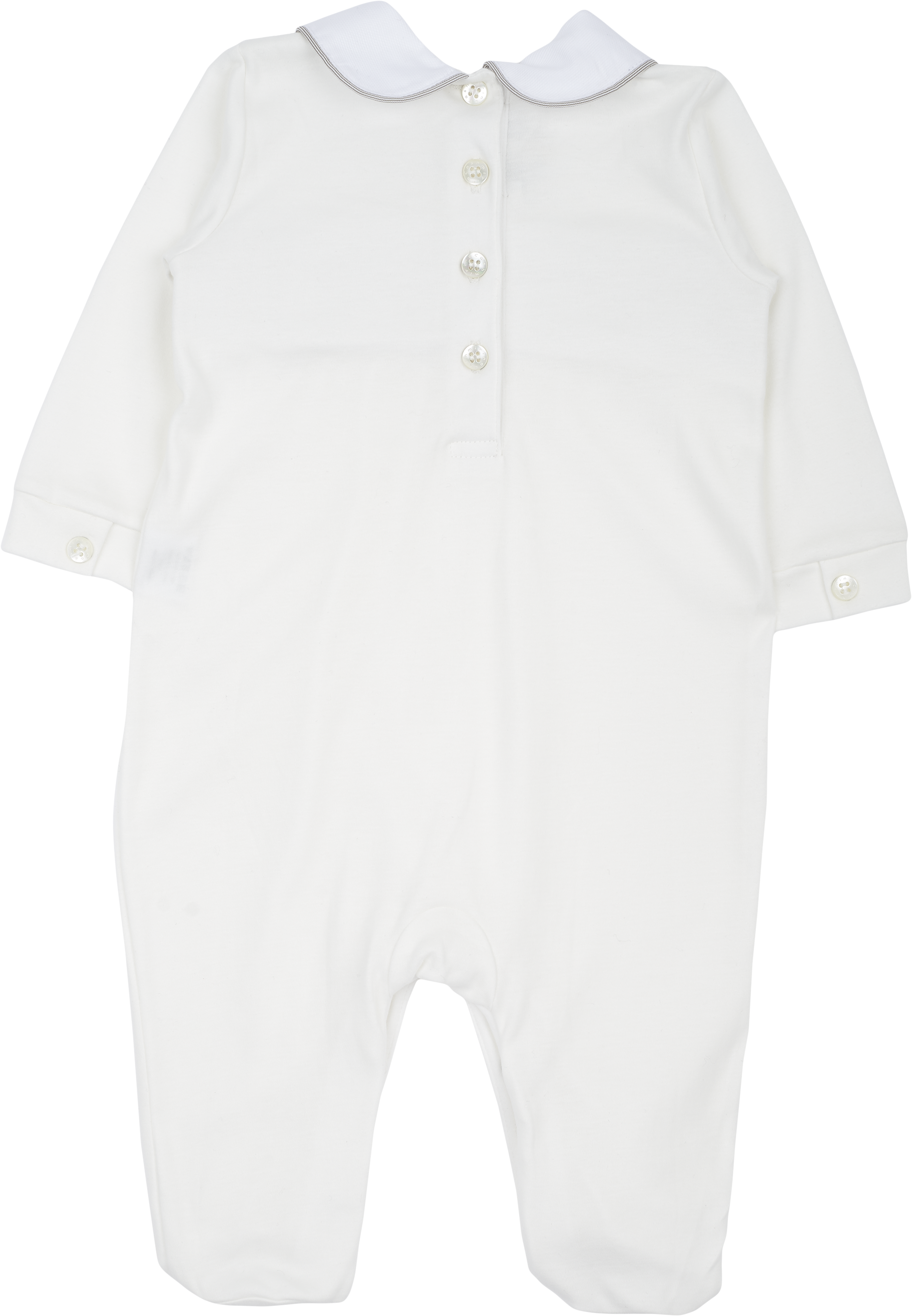 Baby Unisex - Cotton Smocked Babygro With Peter Pan Collar