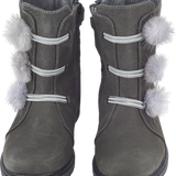 Girl - Suede Boots With Pom-Pom Detail