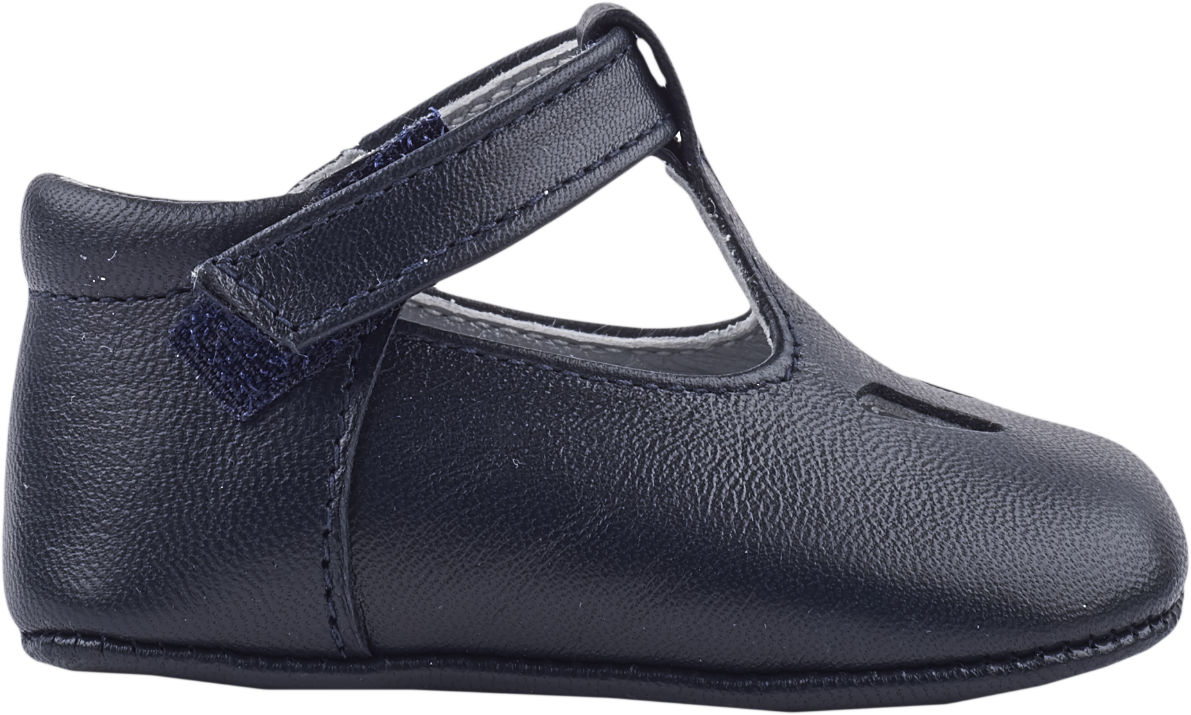 Baby Boy - 100% Leather T-Bar Crawling Shoes With Cut Out Inserts