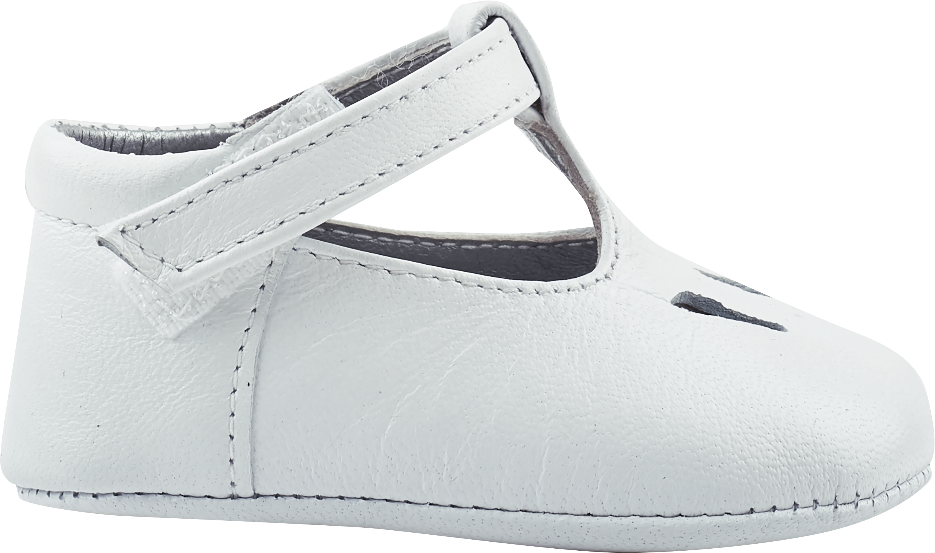 Baby Boy - 100% Leather T-Bar Crawling Shoes With Cut Out Inserts