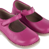 Cashmirino Fuchsia Girl Classic Leather Mary Jane Shoes