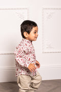 Baby Boy - Bruno 100% Cotton Grandad Shirt With Roll-Up Sleeves
