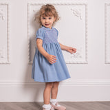Girl - Marissa Hand Embroidered 100% Wool Smocked Dress