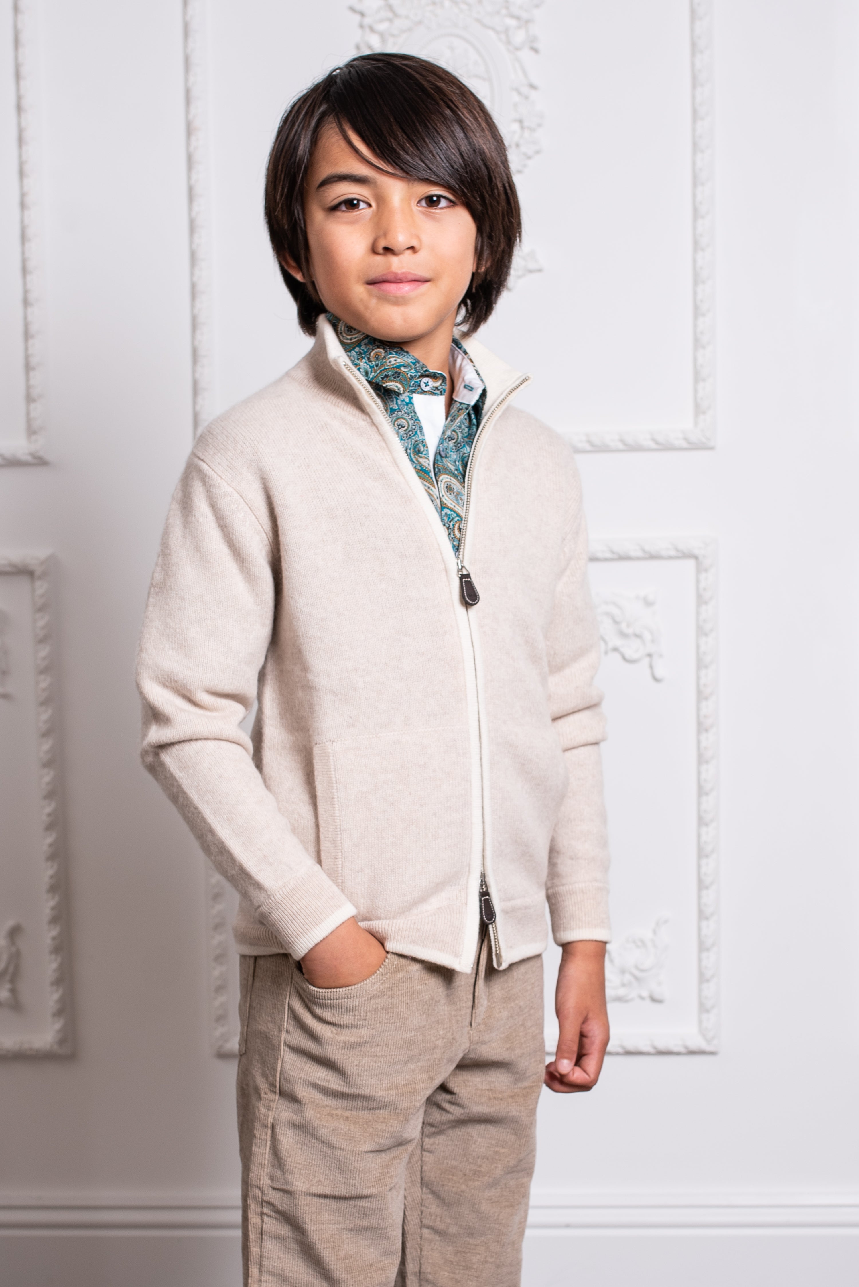 Boy - Jorge 100% Cashmere High Neck Cardigan