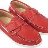 Boy - Ben Leather Classic Boat Shoes with Velcro Strap