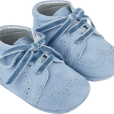 Baby Boy - Suede Crawling Ankle Boots With Velvet Ribbon Laces