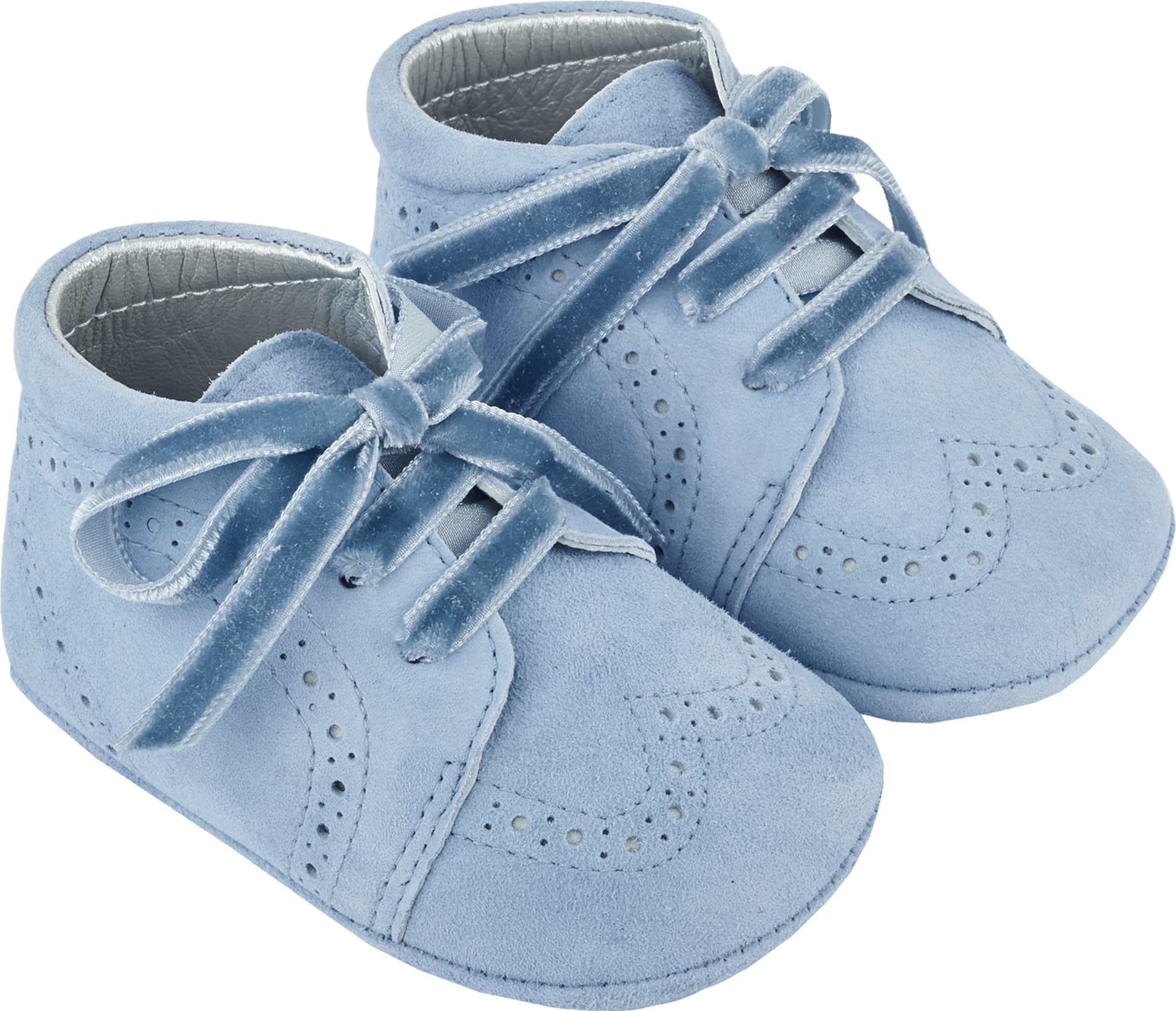 Baby Boy - Suede Crawling Ankle Boots With Velvet Ribbon Laces