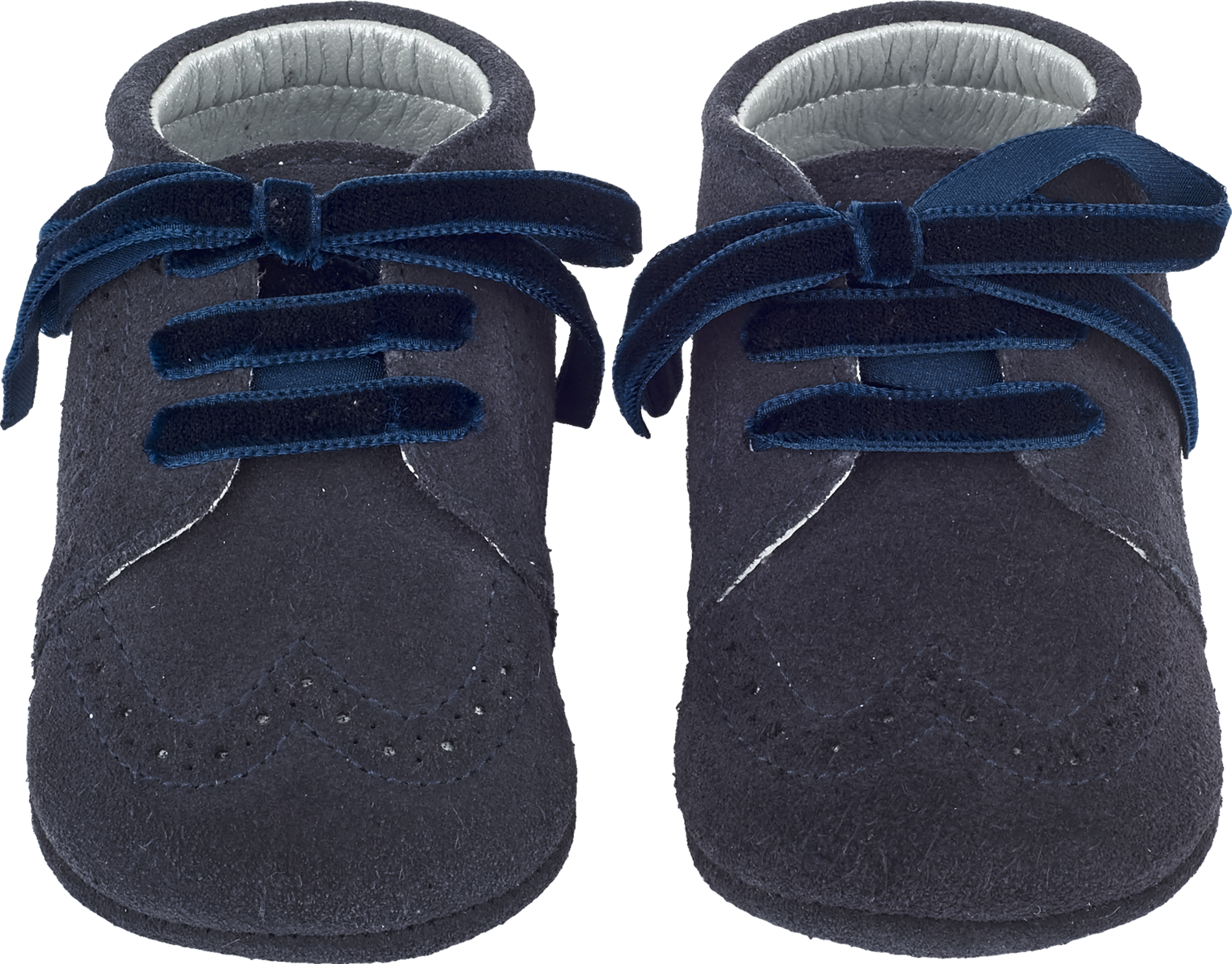 Baby Boy - Suede Crawling Ankle Boots With Velvet Ribbon Laces
