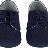 Baby Boy - Danny Suede Crawling Shoes With Diamond Cut Out Detail