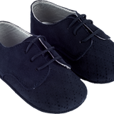 Baby Boy - Danny Suede Crawling Shoes With Diamond Cut Out Detail