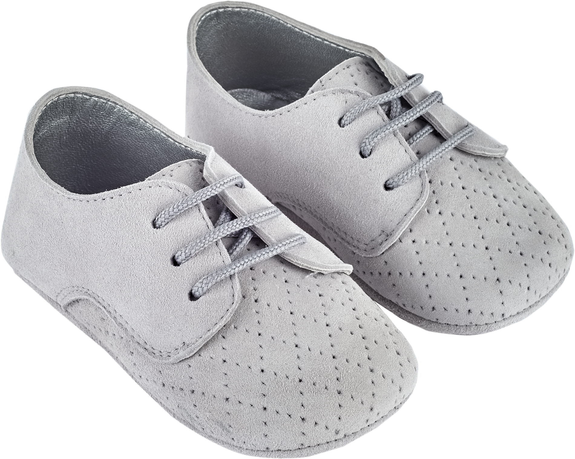 Baby Boy - Danny Suede Crawling Shoes With Diamond Cut Out Detail