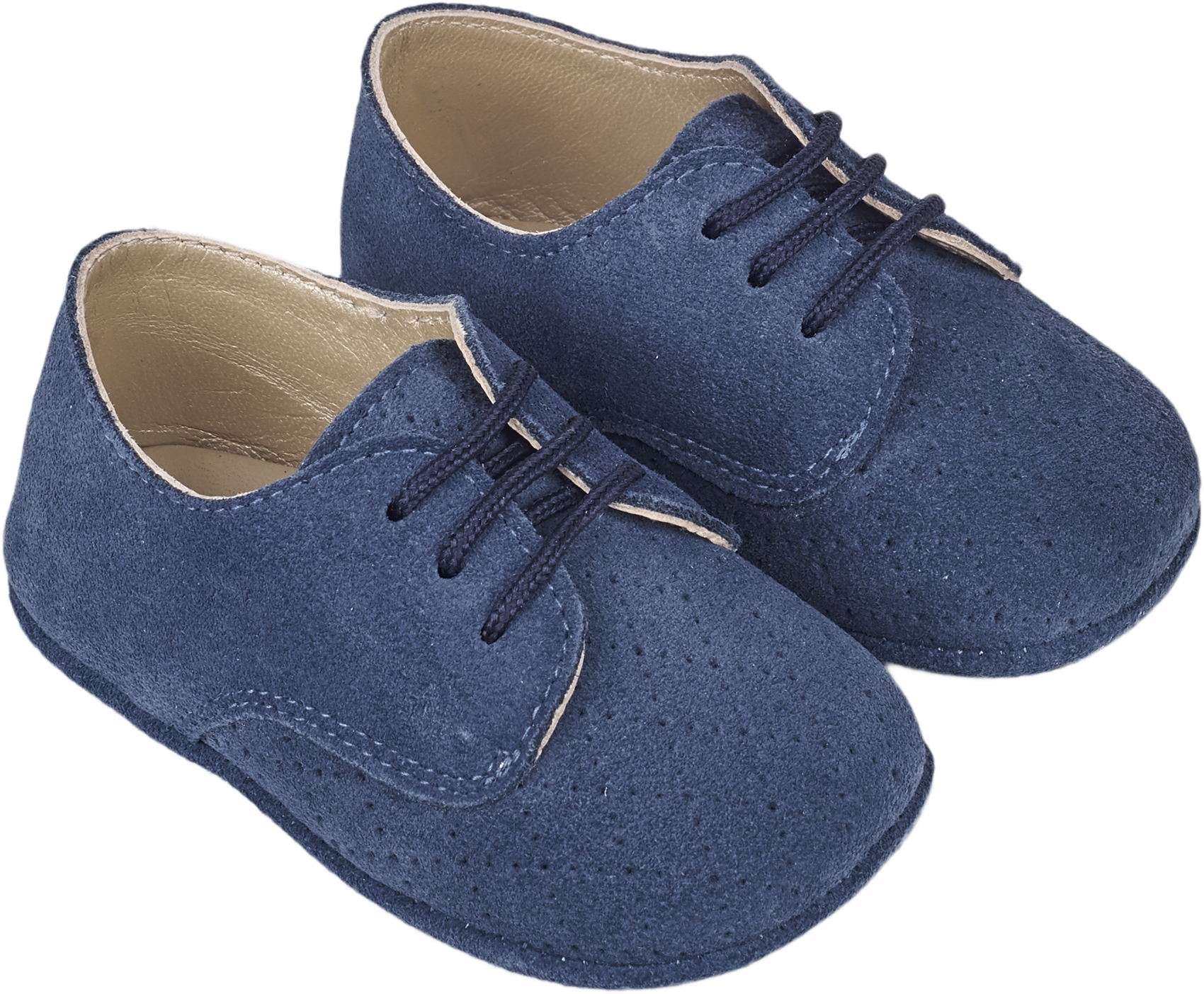 Baby Boy - Danny Suede Crawling Shoes With Diamond Cut Out Detail