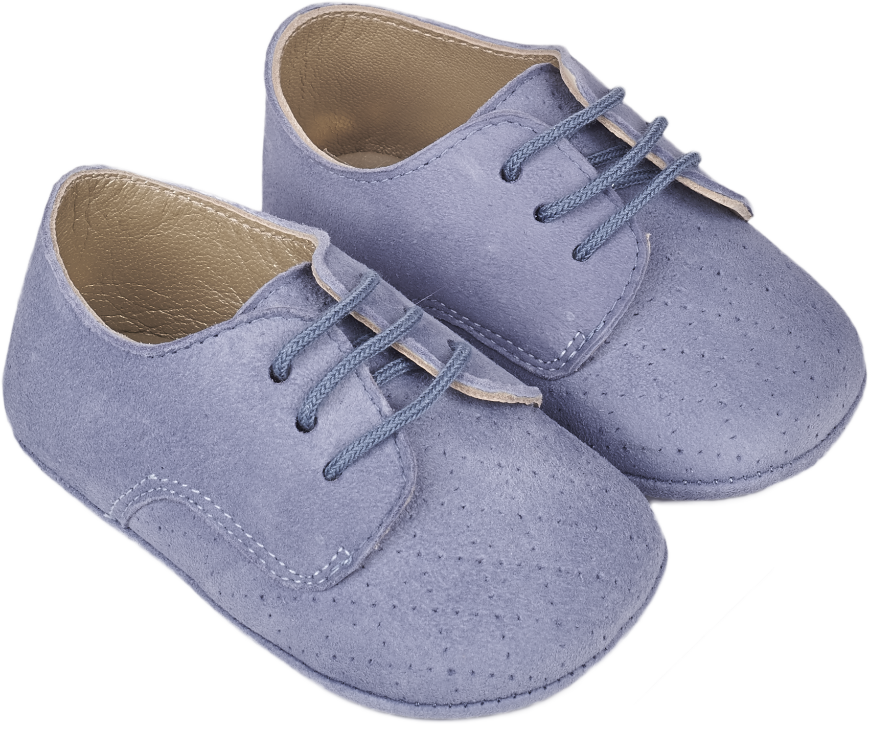 Baby Boy - Danny Suede Crawling Shoes With Diamond Cut Out Detail