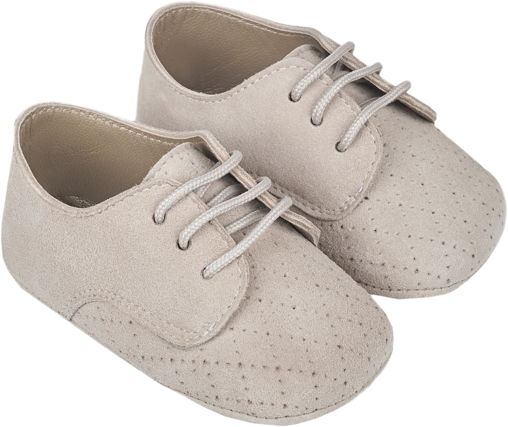 Baby Boy - Danny Suede Crawling Shoes With Diamond Cut Out Detail