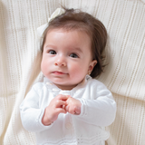 Baby Girl - Giselle Cotton Shrug with Crochet & Scalloped Details