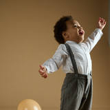 Baby Boy - Bruno 100% Cotton Grandad Shirt With Roll-Up Sleeves