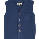Boy - Ethan 100% Cotton V-Neck Sleeveless Cardigan with Pocket
